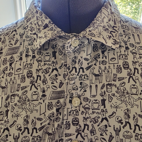 Patterned Button-Up Shirt with Logo - Picture 3 of 4
